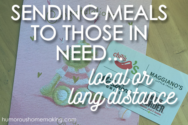 How can you show love for those in need? Bring them a meal! It's one of my favorite ways to bless new moms, those going through hard times and any other reason I can think of!