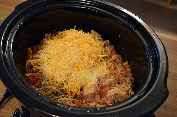 Crock Pot Cheesy Sausage Rotini - Humorous Homemaking